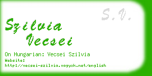 szilvia vecsei business card